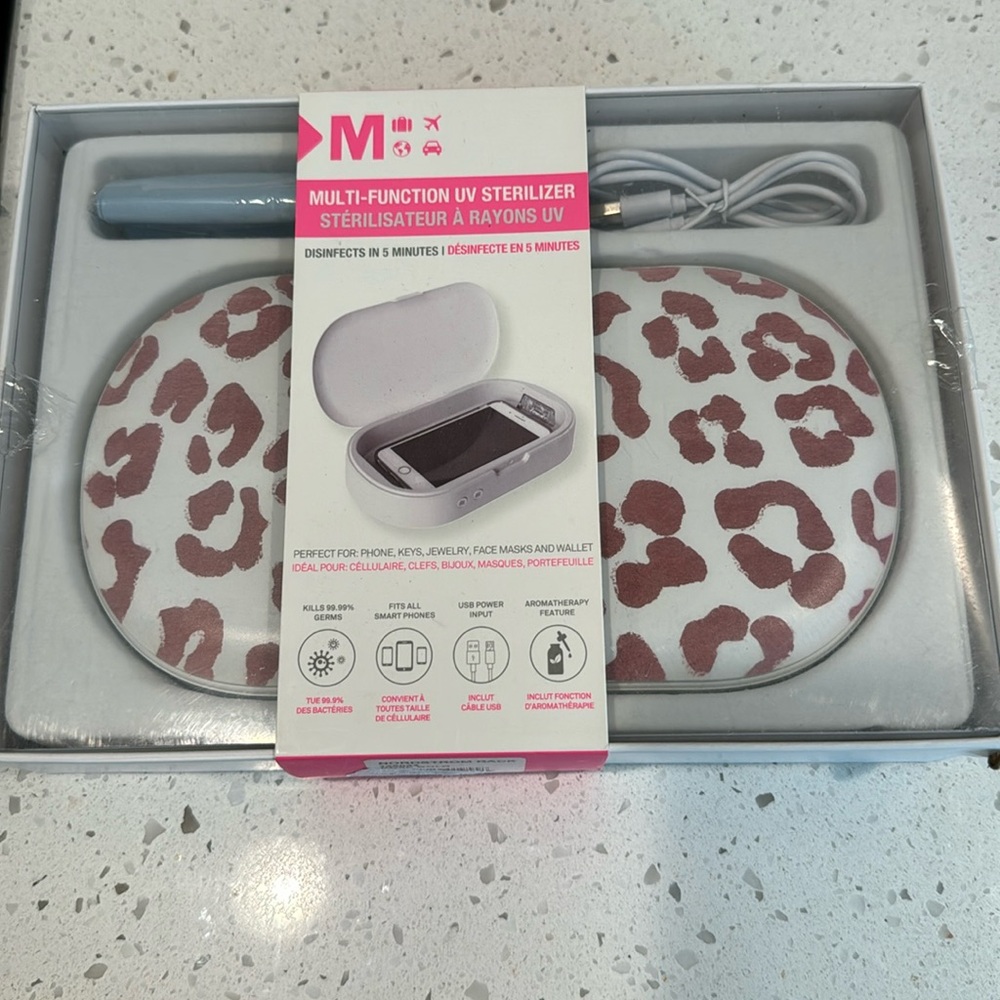 UV sterilizer rose gold leopard print
